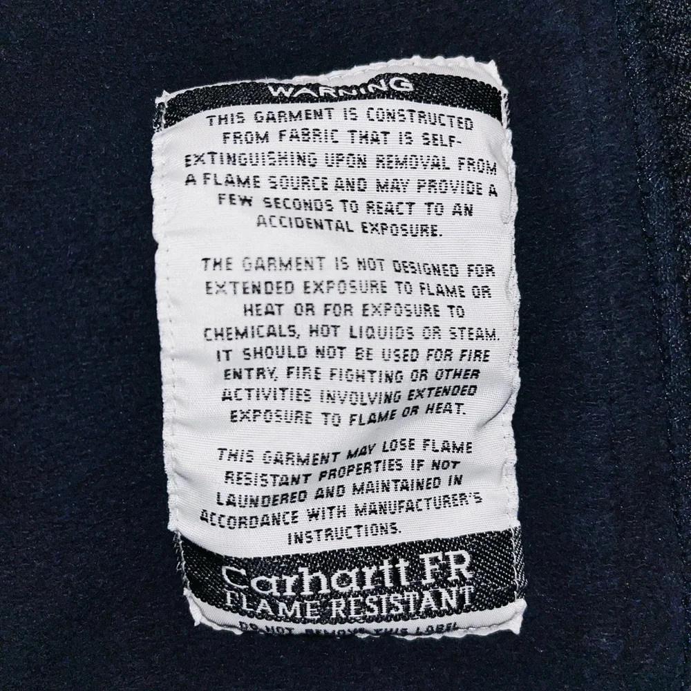 Mens Carhartt FR zip-Up Hooded Sweatshirt - Dark Navy Mens xL - Picture 4 of 6